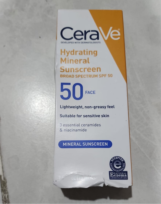 (BOX DAMAGED) Cerave Hydrating Sunscreen SPF 50 Face Lotion 75ml