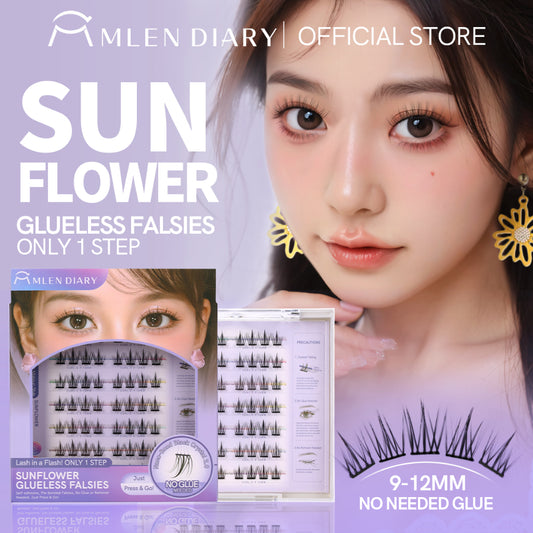 Mlen Diary Sunflower Glueless Falsies مذكرات ملين - زهور عباد الشمس بدون غراء