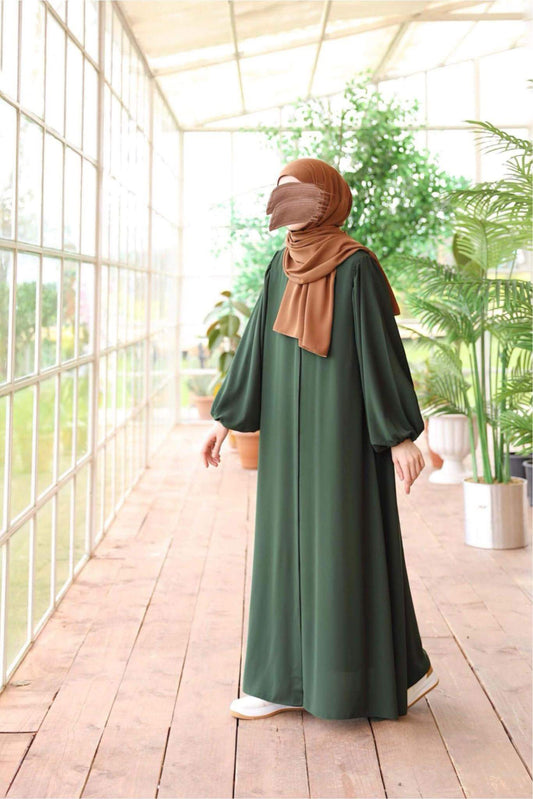 Plain Abaya - Green عباية سادة - أخضر