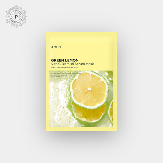 Anua Green Lemon Vita C Blemish Serum Sheet Mask أنوا الأخضر الليمون فيتا C قناع ورقة مصل العيوب