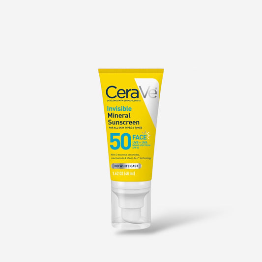 CeraVe Invisible Mineral Sunscreen SPF50 48ml واقي الشمس المعدني غير المرئي من سيرافي