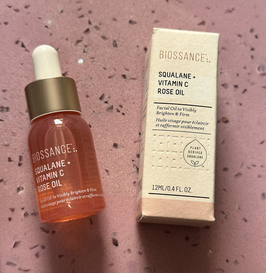 Biossance Squalane & Vitamin C Rose Oil 12ml - TRAVEL SIZE