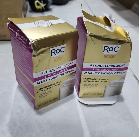 (BOX DAMAGED) ROC Retinol Correxion Line Smoothing Max Hydration Cream 1.7oz. (صندوق تالف) ROC الريتينول Correxion تنعيم الخط Max كريم الترطيب