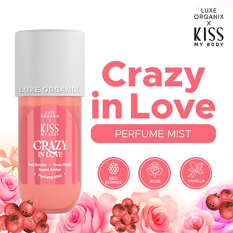 Luxe Organix x KMB Crazy In Love Perfume Mist 88ml لوكس أورجانيكس × كيه إم بي كريزي إن لوف رذاذ عطر