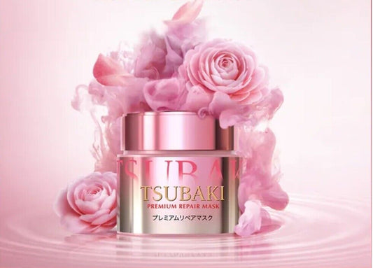 Tsubaki Premium Repair Hair Mask (Pink Camellia) 180g قناع تسوباكي بريميوم ريبير لإصلاح الشعر (الكاميليا الوردية)