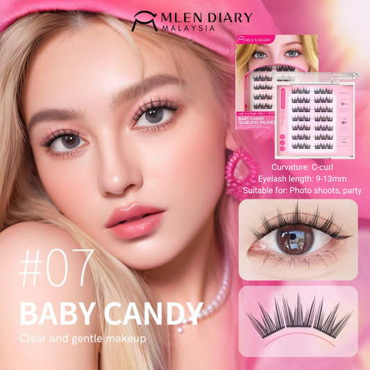 Mlen Diary Baby Candy Glueless Falsies رموش صناعية بدون غراء من مِلين دياري بيبي كاندي