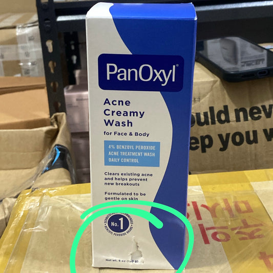 (BOX DAMAGED) PanOxyl Acne Creamy Wash Benzoyl Peroxide 4% Daily Control 170g غسول كريمي لعلاج حب الشباب من بانوكسيل، بنزويل بيروكسيد ٤٪ للتحكم اليومي