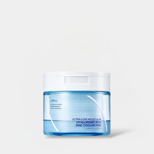 Isntree Ultra-Low Molecular Hyaluronic Acid Zinc Cooling Pad (60 Pads) إيستنري وسادة تبريد بحمض الهيالورونيك منخفض الجزيء للغاية والزنك