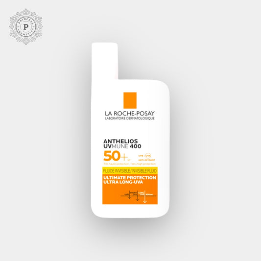 La Roche Posay Anthelios UVMune 400 Invisible Fluid Facial Sunscreen SPF50 50ml. لاروش بوساي أنثيليوس UVMune 400 سائل غير مرئي واقي من الشمس للوجه SPF50 50 مل