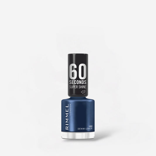 Rimmel 60 Seconds Super Shine Nail Polish - 102 Denim Lover ريميل طلاء أظافر 60 ثانية سوبر شاين - 102 دينيم لافر