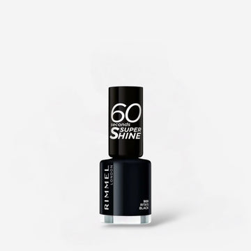 Rimmel 60 Seconds Super Shine Nail Polish - 900 Ritas Black ريميل طلاء أظافر 60 ثانية سوبر شاين - 900 ريتاز بلاك