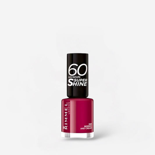 Rimmel 60 Seconds Super Shine Nail Polish - 340 Berries and Cream ريميل طلاء أظافر 60 ثانية سوبر شاين - 340 بيري آند كريم