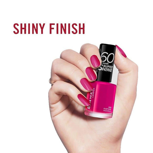 Rimmel 60 Seconds Super Shine Nail Polish - 323 Funtime Fuchsia ريميل طلاء أظافر 60 ثانية سوبر شاين - 323 فَن تايم فوشيا