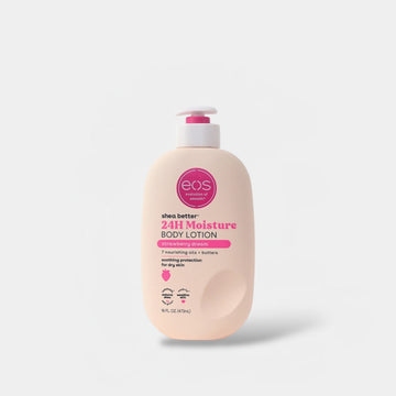 eos Shea Butter 24H Moisture Body Lotion - Strawberry Dream 473ml لوشن الجسم المرطب بزبدة الشيا من إي أو إس يدوم 24 ساعة - حلم الفراولة