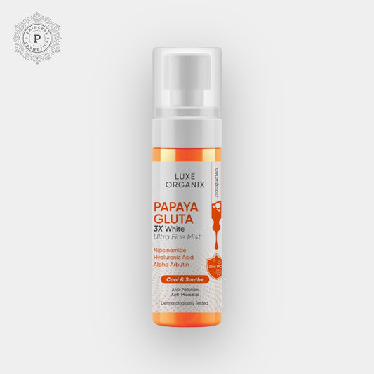 Luxe Organix Papaya Gluta 3X White Ultra Fine Mist 80ml لوكس أورجانيكس بابايا جلوتا 3X رذاذ أبيض فائق النعومة 80 مل