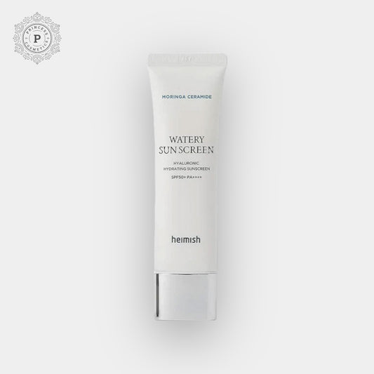 Heimish Moringa Ceramide Hyaluronic Hydrating Watery Sunscreen 50ml. هيميش مورينغا سيراميد هيالورونيك مرطب واقي من الشمس المائي 50 مل