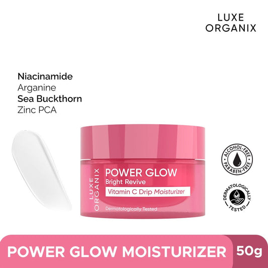 Luxe Organix Power Glow Bright Revive Vitamin C Drip Moisturizer 50g لوكس أورجانيكس باور جلو برايت ريف فيتامين سي بالتنقيط 50 جم