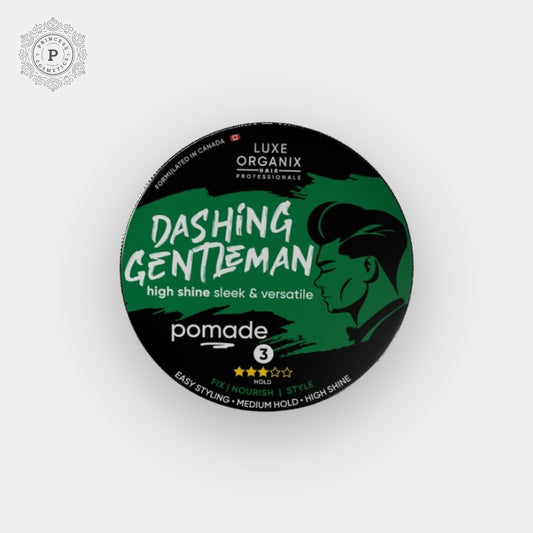 Luxe Organix Hair Professionals Dashing Gentleman High Shine Sleek and Versatile Pomade 80g لوكس أورجانيكس هير بروفيشنال داشينج جنتلمان هاي شاين أنيق ومتعدد الاستخدامات 80 جم