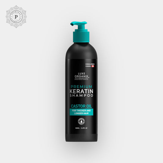 Luxe Organix Premium Keratin Castor Oil Shampoo 500ml لوكس أورجانيكس بريميوم شامبو بزيت الخروع بالكيراتين 500 مل