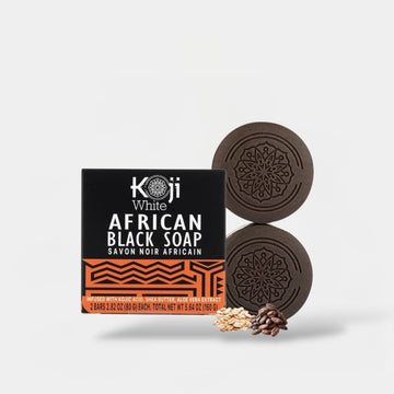 Koji White African Black Soap Bar (2 Bars x 80g) صابون كوجي وايت الأفريقي الأسود