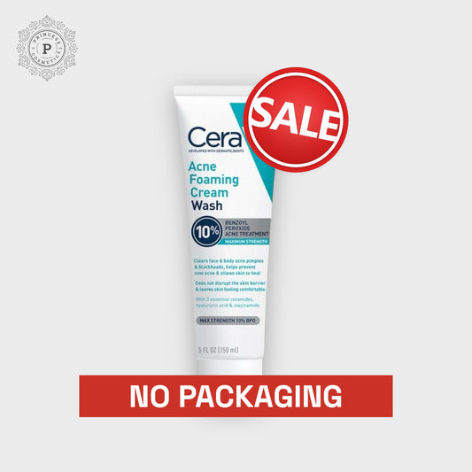 (NO PACKAGING) CeraVe Acne Foaming Cream Wash 10% 150ml. (بدون تغليف) كريم غسول رغوي لعلاج حب الشباب من سيرافيه 10% 150 مل