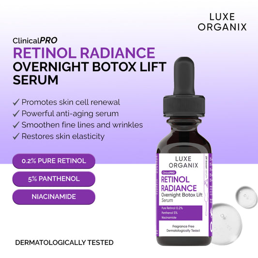 Luxe Organix Clinical Pro Retinol Radiance Serum 30ml لوكس أورجانيكس كلينيكال برو ريتينول سيروم الإشراق 30 مل