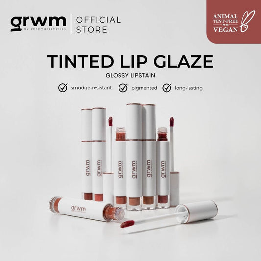 GRWM Cosmetics Tinted Lip Glaze (3 Shades). عروم كوزمتكس ملمع شفاه ملون (3 ألوان)