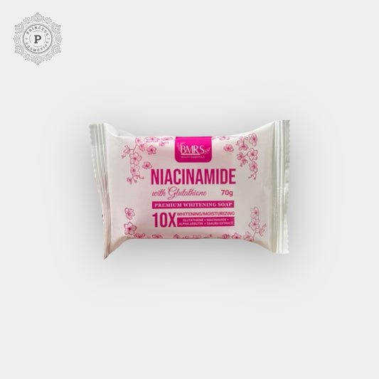 BMRS Niacinamide with Glutathione Premium Whitening Soap 70g. بي إم آر إس نياسيناميد مع صابون التبييض الفاخر الجلوتاثيون 70 جم