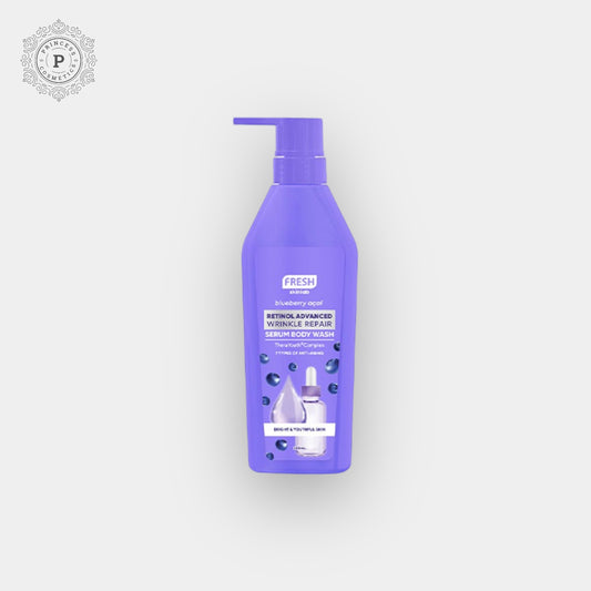 Fresh Skinlab Blueberry Acai Retinol Advanced Wrinkle Repair Serum Body Wash 500ml. غسول الجسم فريش سكين لاب بلوبيري أكاي ريتينول لإصلاح التجاعيد المتقدم، 500 مل