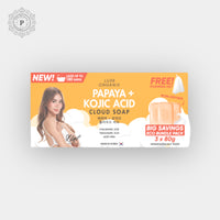 Luxe Organix Papaya + Kojic Acid Cloud Soap Eco Bundle Pack (3 x 80g)