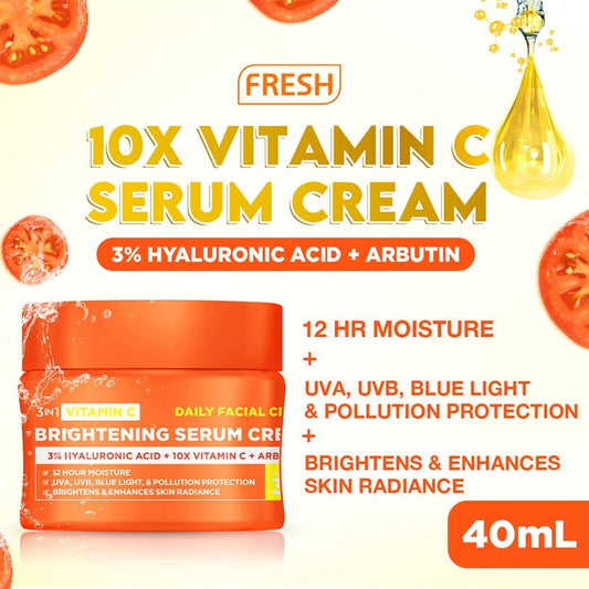 Fresh Skinlab Tomato Glass Skin 2in1 Vitamin C Brightening Serum Cream SPF30 40ml فريش سكنلاب طماطم زجاج الجلد 2 في 1 فيتامين سي كريم مصل تفتيح البشرة SPF30