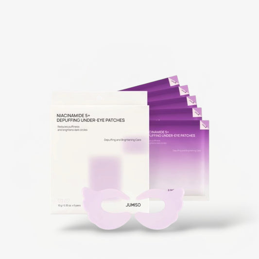 Jumiso Niacinamide 5+ Depuffing Under-Eye Patches (5 Pairs) جوميسو لصقات تحت العين بالنياسيناميد 5+ لتخفيف الانتفاخ