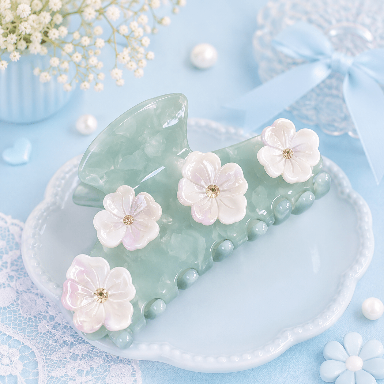 Acetate Flower Clips مشابك زهور من الأسيتات - Princess Cosmetics Qatar