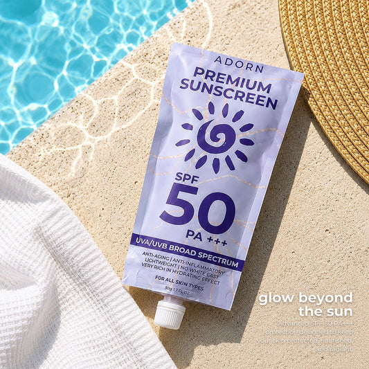 Adorn Premium Sunscreen 50g واقي الشمس الفاخر من أدورن - Princess Cosmetics Qatar