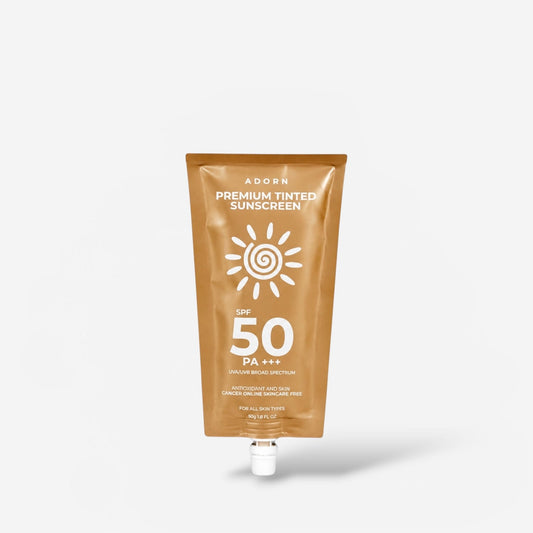 Adorn Premium Tinted Sunscreen 50g واقي الشمس الملون الفاخر من أدورن - Princess Cosmetics Qatar