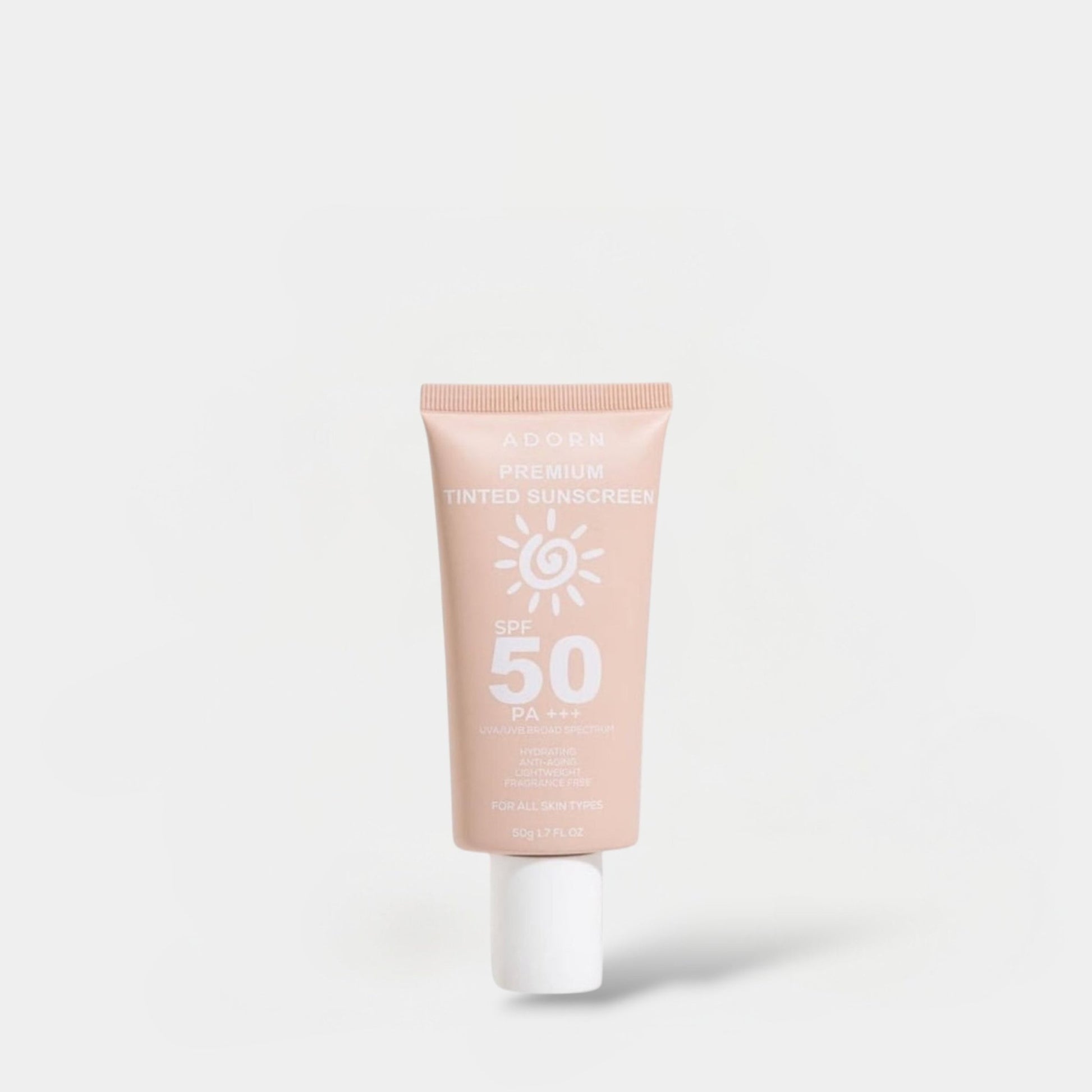 Adorn Premium Tinted Sunscreen 50g واقي الشمس الملون الفاخر من أدورن - Princess Cosmetics Qatar