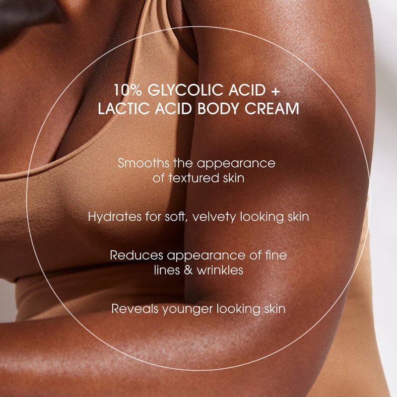 Advanced Clinicals 10% Glycolic Acid & Lactic Acid Exfoliating Body Cream 454g كريم الجسم المقشر من أدفانسد كلينيكالز، يحتوي على 10% من حمض الجليكوليك وحمض اللاكتيك - Princess Cosmetics Qatar