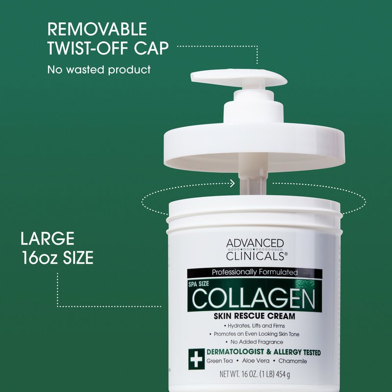 Advanced Clinicals Collagen Cream 454g كريم الكولاجين من شركة أدفانسد كلينيكالز - Princess Cosmetics Qatar