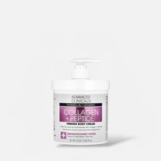 Advanced Clinicals Collagen + Peptide Firming Body Cream 454g كريم الجسم لشد الجسم بالكولاجين والببتيدات من أدفانسد كلينيكالز - Princess Cosmetics Qatar