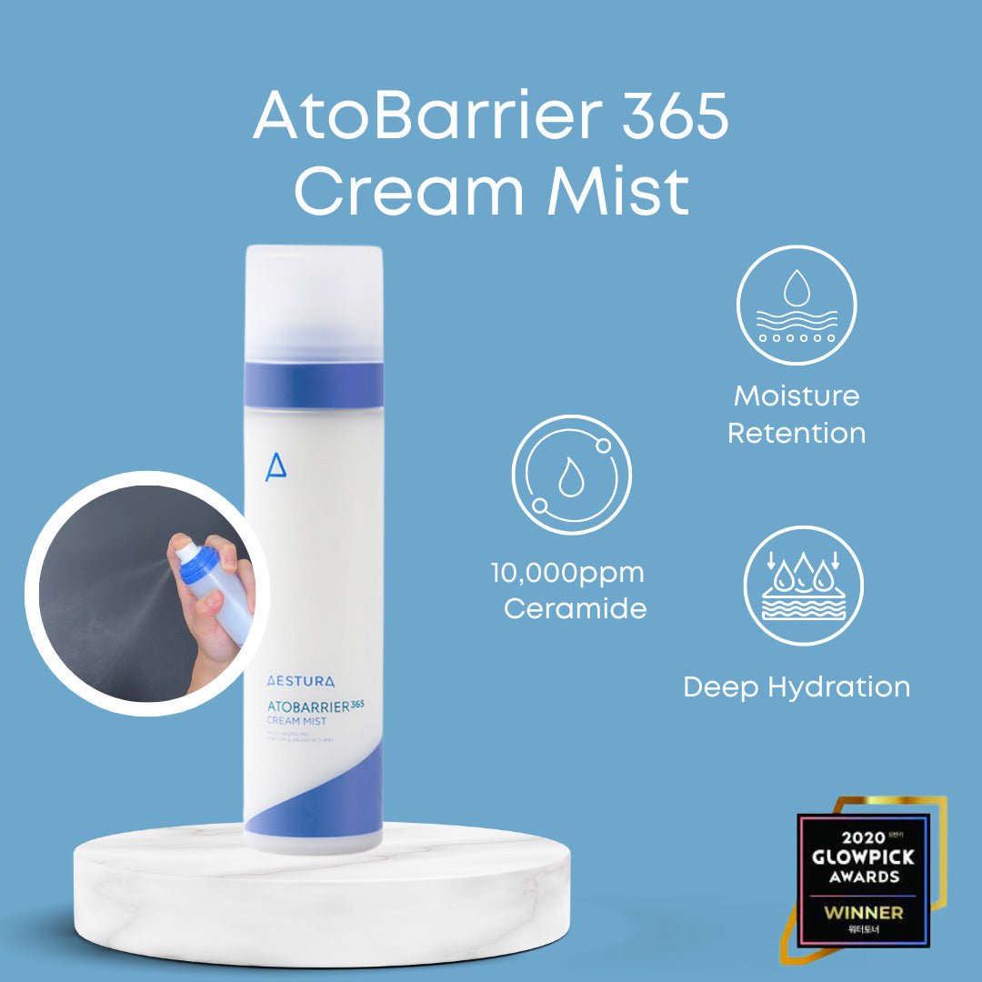 Aestura Atobarrier 365 Cream Mist 120ml. أستورا رذاذ كريمي من اتوبارير 365، 120 مل - Princess Cosmetics Qatar