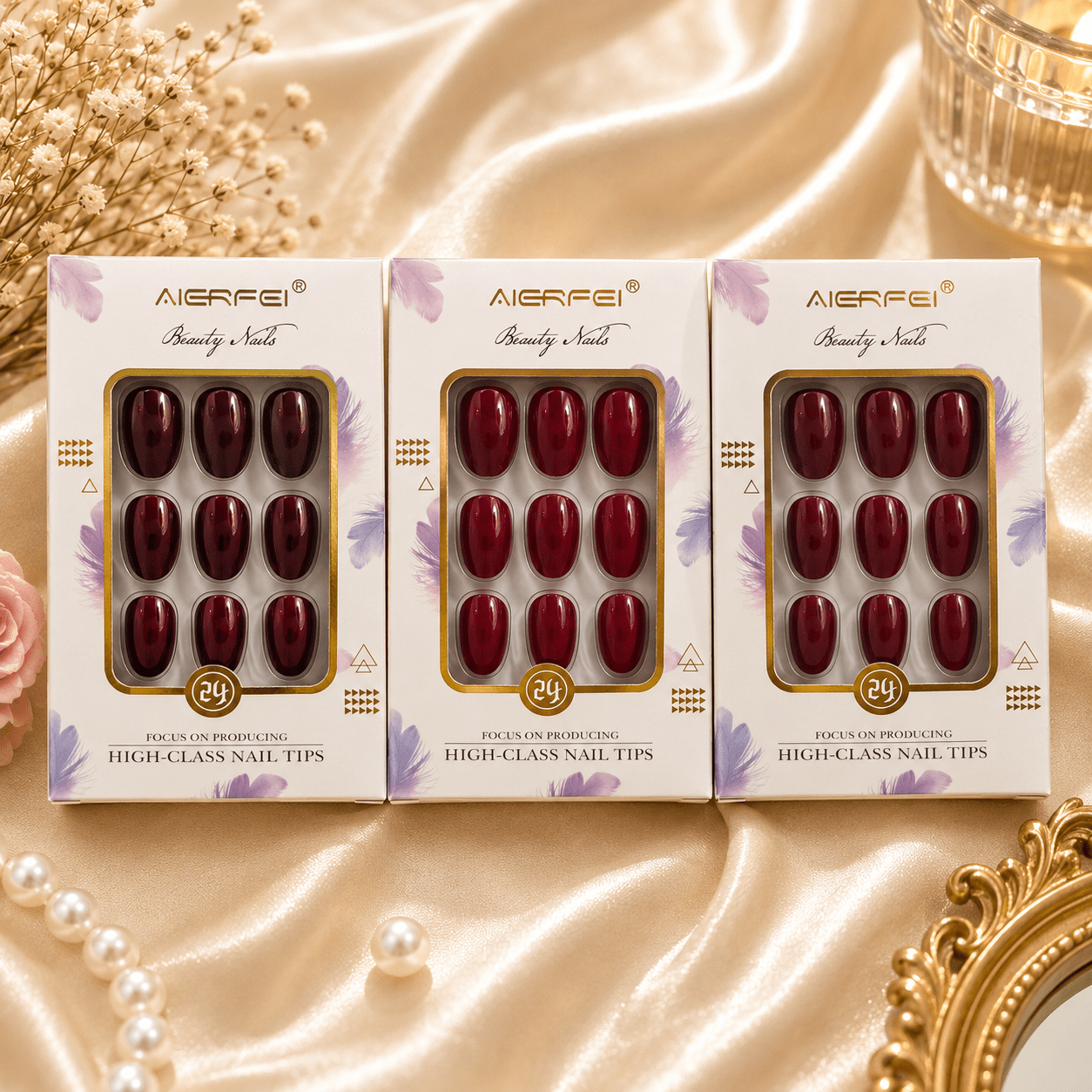 Aierfei Beauty Nails (24pcs) أظافر أيرفاي بيوتي - Princess Cosmetics Qatar