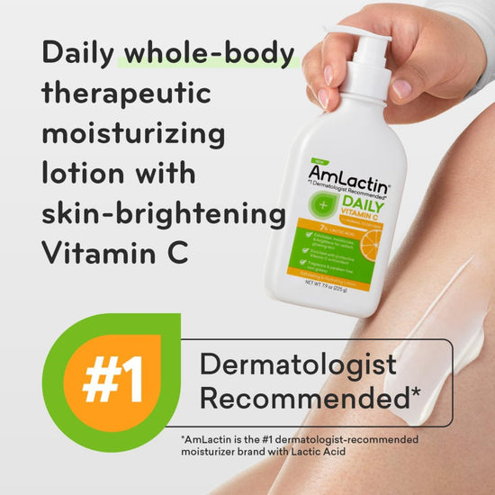 Amlactin Daily Vitamin C Lotion with 7% Lactic Acid 225g. أملاكتين لوشن فيتامين سي اليومي مع حمض اللاكتيك بنسبة 7% 225 جرام - Princess Cosmetics Qatar