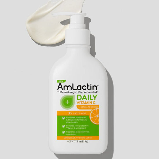 Amlactin Daily Vitamin C Lotion with 7% Lactic Acid 225g. أملاكتين لوشن فيتامين سي اليومي مع حمض اللاكتيك بنسبة 7% 225 جرام - Princess Cosmetics Qatar