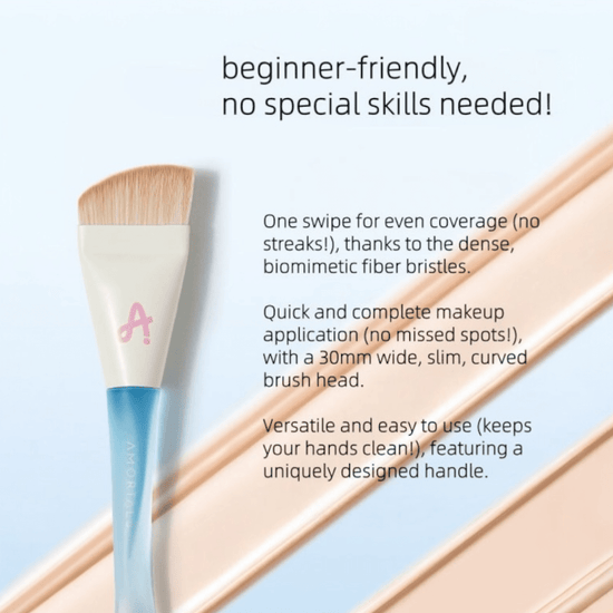 Amortals Fishtail Foundation Brush & Powder Puff Set مجموعة فرشاة كريم الأساس وبودرة الوجه من أمورتالز فيشتيل - Princess Cosmetics Qatar
