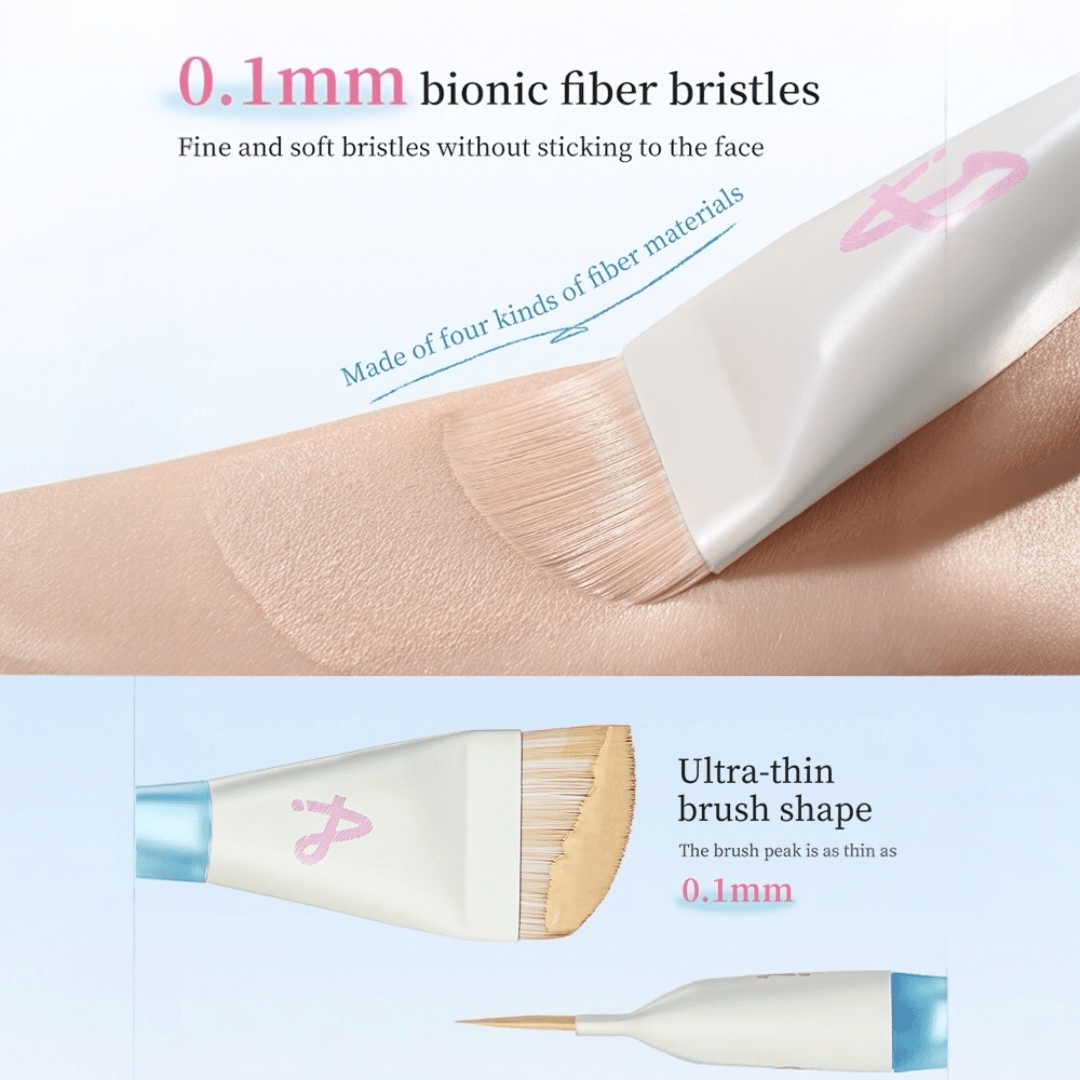 Amortals Fishtail Foundation Brush & Powder Puff Set مجموعة فرشاة كريم الأساس وبودرة الوجه من أمورتالز فيشتيل - Princess Cosmetics Qatar