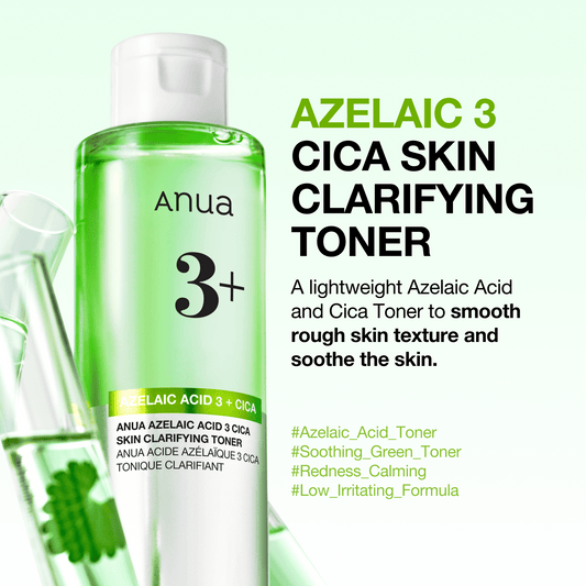 Anua Azelaic Acid 3 Cica Skin Clarifying Toner 250ml تونر أنوا أزيلايك أسيد 3 سيكا لتنقية البشرة - Princess Cosmetics Qatar