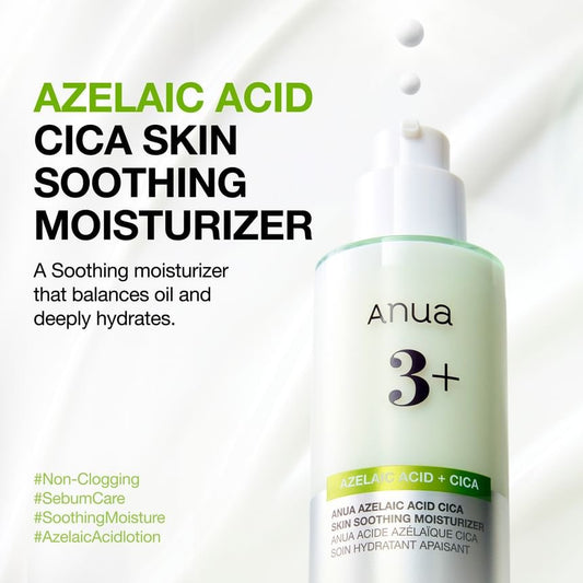 Anua Azelaic Acid Cica Skin Soothing Moisturizer 100ml مرطب أنوا أزيليك أسيد سيكا لتهدئة البشرة - Princess Cosmetics Qatar