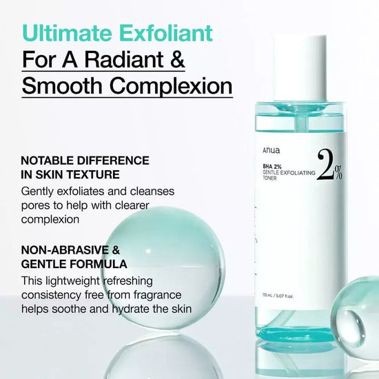 Anua BHA 2% Gentle Exfoliating Toner 150ml أنوا BHA 2٪ تونر مقشر لطيف - Princess Cosmetics Qatar