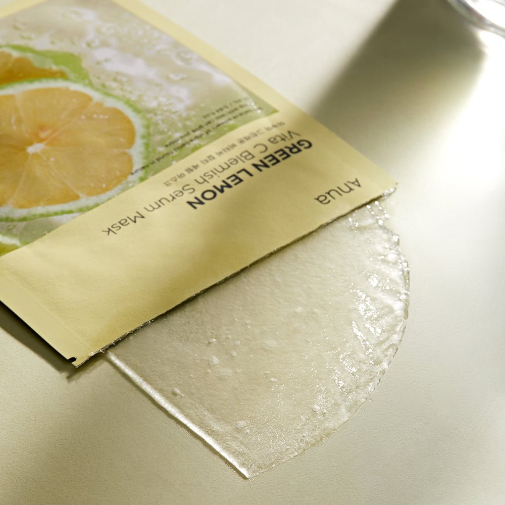 Anua Green Lemon Vita C Blemish Serum Sheet Mask أنوا الأخضر الليمون فيتا C قناع ورقة مصل العيوب - Princess Cosmetics Qatar