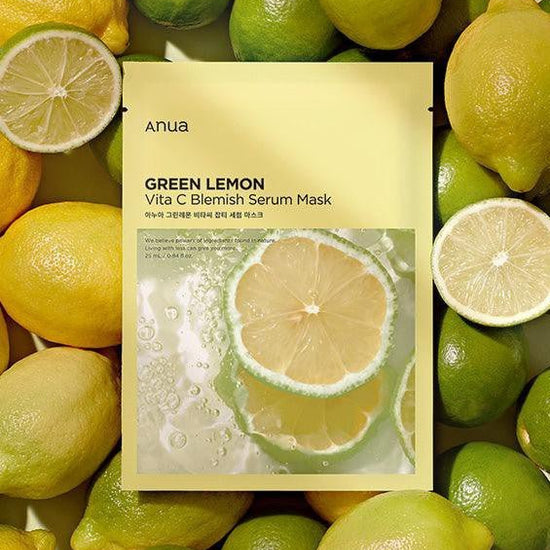 Anua Green Lemon Vita C Blemish Serum Sheet Mask أنوا الأخضر الليمون فيتا C قناع ورقة مصل العيوب - Princess Cosmetics Qatar